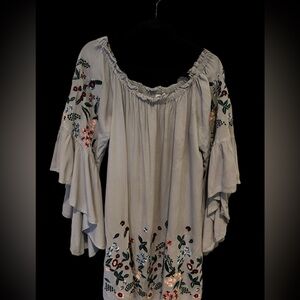 Umgee Embroidered Off the Shoulder Tunic